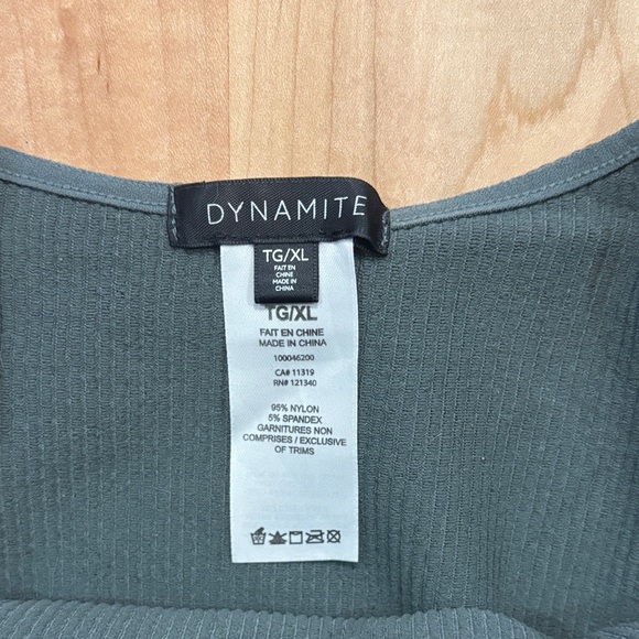 Dynamite Charcoal Ribbed Tank Top - Picture 2 of 2